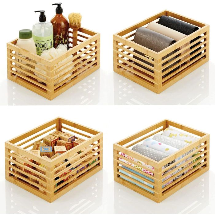 Set de 3 Cajas de Bambú para Organizar - Confortime (4 Cajas) 1 Set de 3 Cajas de Bambú para Organizar - Confortime (4 Cajas) 1