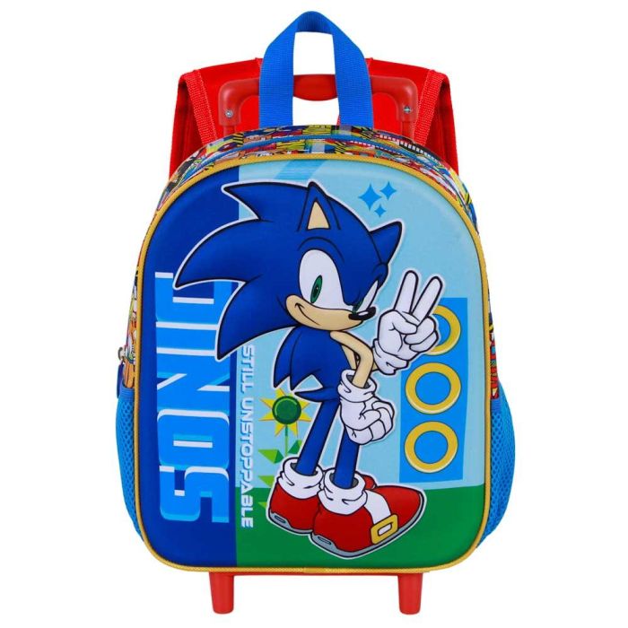 Mochila 3D con Ruedas Pequeña Unstoppable Sonic The Hedgehog - SEGA Azul 1