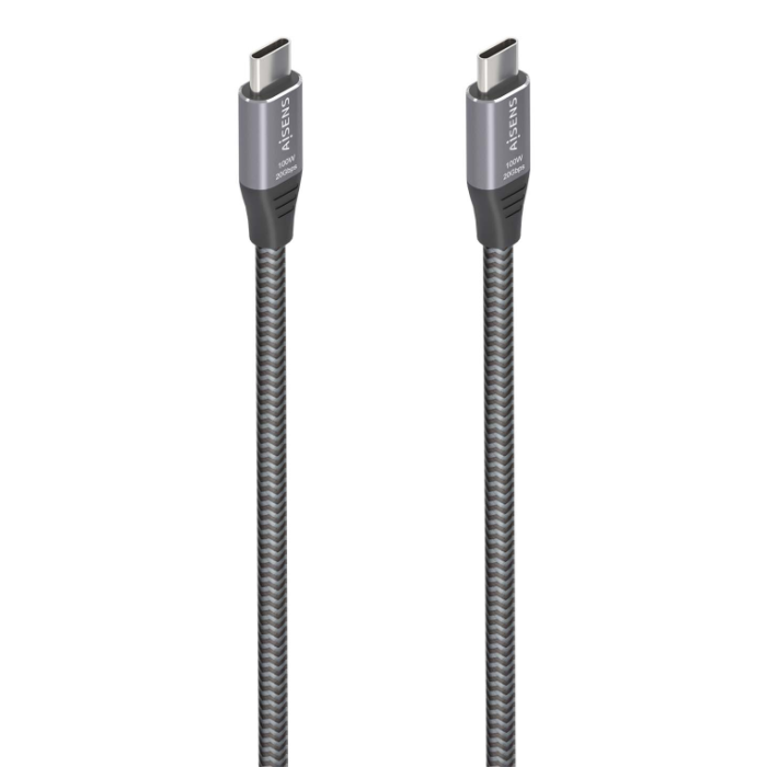 Cable USB 3.2 Tipo-C Aisens A107-0875/ USB Tipo-C Macho - USB Tipo-C Macho/ Hasta 100W/ 20Gbps/ 3m/ Gris Cable USB 3.2 Tipo-C Aisens A107-0875/ USB Tipo-C Macho - USB Tipo-C Macho/ Hasta 100W/ 20Gbps/ 3m/ Gris