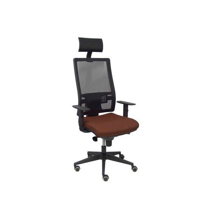 Silla Piqueras Y Crespo Horna Cabecero Fijo Mecanismo Sincro Con Regulador De Tension Respaldo De Malla Transpirable Y Asiento Tapizado Bali Marron Oscuro