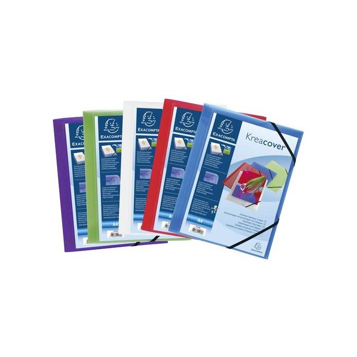 Carpeta De Gomas Y Solapas Exacompta Kreacover Pp Translucido A4 Azul 5 unidades