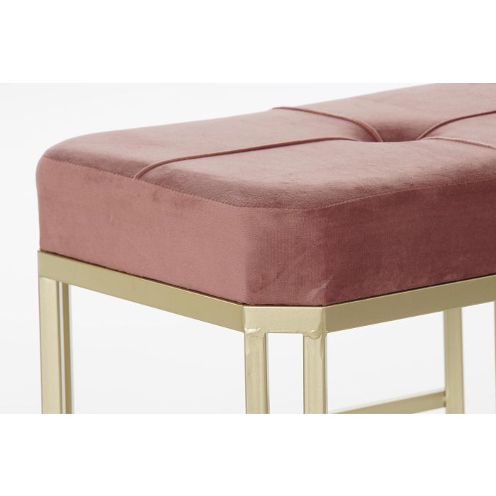 DKD Home Decor Descalzadora Glam Rosa Set 3 Piezas de Velvet y Metal - 120x40x46 cm, Altura Asiento 47 cm 2 DKD Home Decor Descalzadora Glam Rosa Set 3 Piezas de Velvet y Metal - 120x40x46 cm, Altura Asiento 47 cm 2