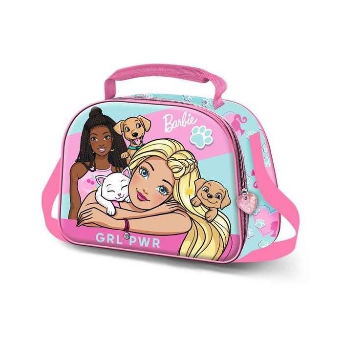 Karactermania Bolsa Portamerienda 3D Barbie Pets Rosa 25,5 x10 x20 cm