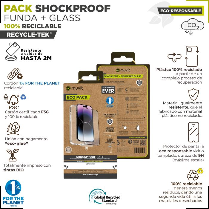 Funda y Protector para Móvil Muvit for Change iPhone 15 Pro Max 1