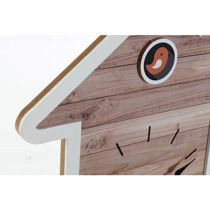 DKD Home Decor Reloj de Pared Scandi para Casa, Natural Blanco, MDF, 56x32x5 cm (Alto x Ancho x Fondo), Pilas AA, Pack 2 Unidades 1