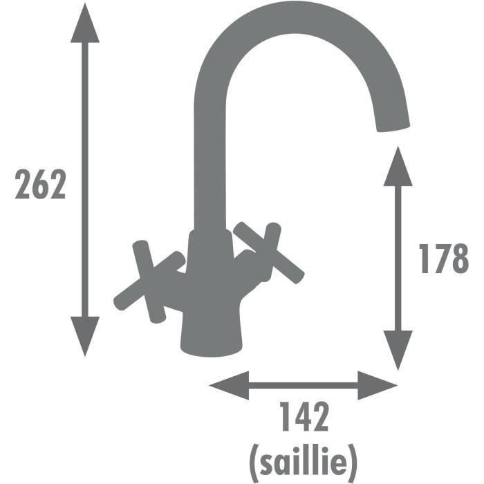 Edouard Rousseau AAAQX11037 Mezclador de Fregadero NANKA Negro 1