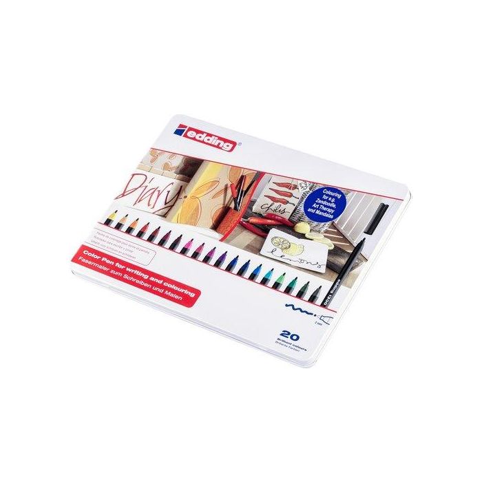 Rotulador Fibra Edding 1300 Caja De Metal De 20