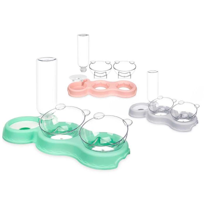 Comedero Plastico Doble Bebedero Surtidos Mascow 38X23CM (12 Unidades) 1 Comedero Plastico Doble Bebedero Surtidos Mascow 38X23CM (12 Unidades) 1