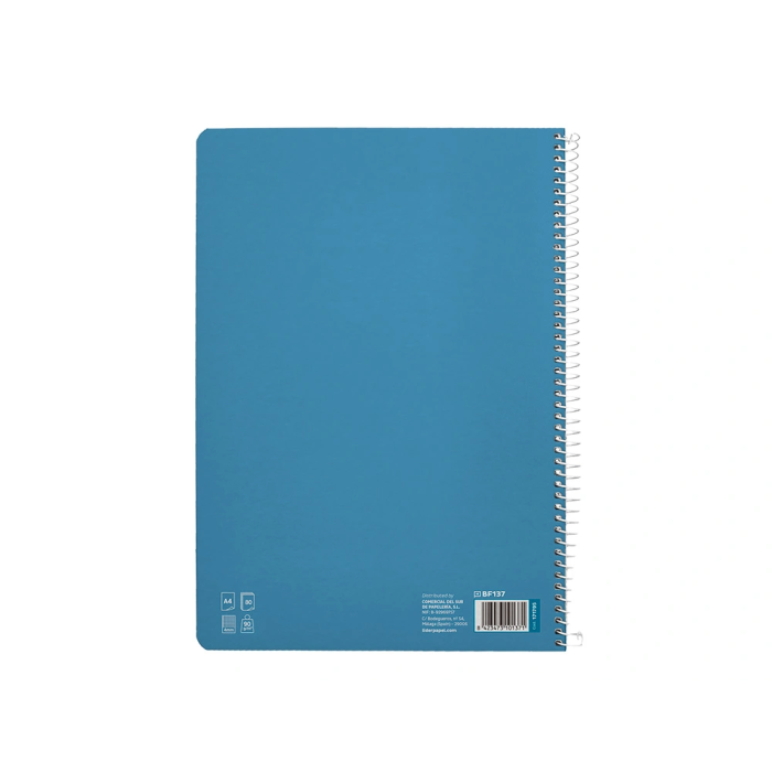 Liderpapel Cuaderno espiral A4 Pautaguía tapa dura 80 hojas cuadro pautado 4mm color azul 2
