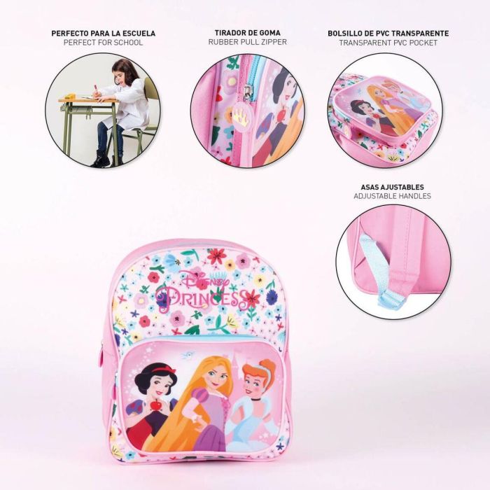 Mochila Escolar Disney Princess Rosa 25 x 30 x 12 cm 3