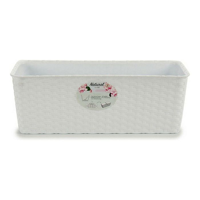 Stefanplast Jardinera Natural Reser Agua 40 cm Blanco (12 Unidades)