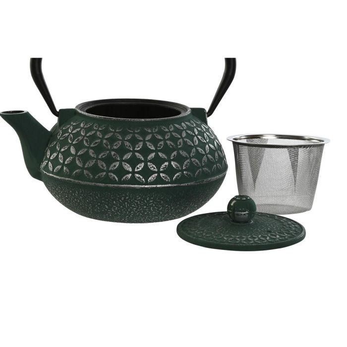 Tetera Oriental DKD Home Decor Verde Negro 16 x 16 x 18 cm 2