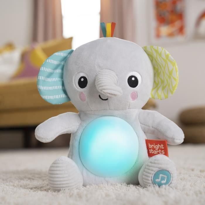 Bright Starts Toy Elephant Plush Hug-A Bye Baby, hijos y Lumenes 5