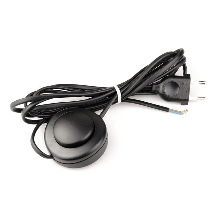 Arditi Interruptor eléctrico de pie con cable, 3 m, negro, 250 V