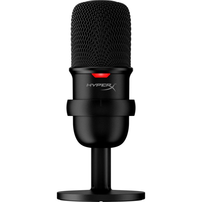 HyperX SoloCast Micrófono USB Condensador, Patrón Cardioide, Sensor Tap-to-Mute, para Streamers y Creadores, Negro