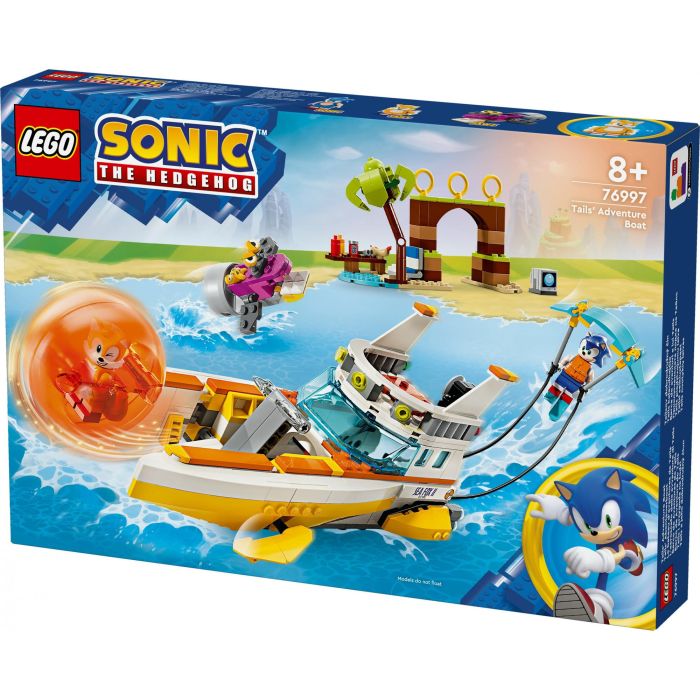 LEGO 76997 Sonic the Hedgehog Barco de aventuras de Tails, juguete interactivo 10