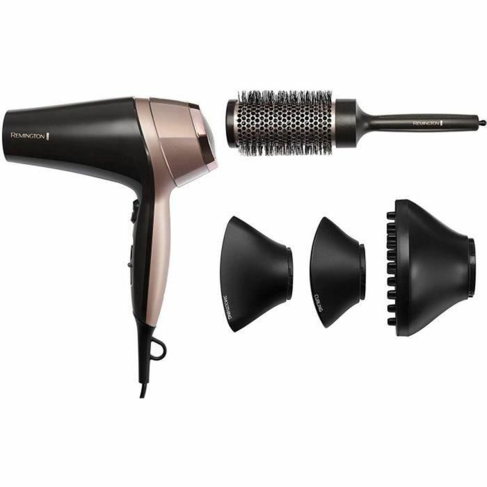 Set de peluquería Remington D5706, secador de pelo iónico Curl Confidence 2200W, cepillo de 45 mm, rejilla de cerámica, ligero, silencioso