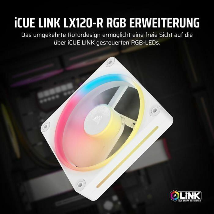 Corsair LX120R Ventilador de Caja PC iCUE Link RGB Blanco 120mm PWM 2400 RPM Alto Rendimiento (Expansión) 5 Corsair LX120R Ventilador de Caja PC iCUE Link RGB Blanco 120mm PWM 2400 RPM Alto Rendimiento (Expansión) 5