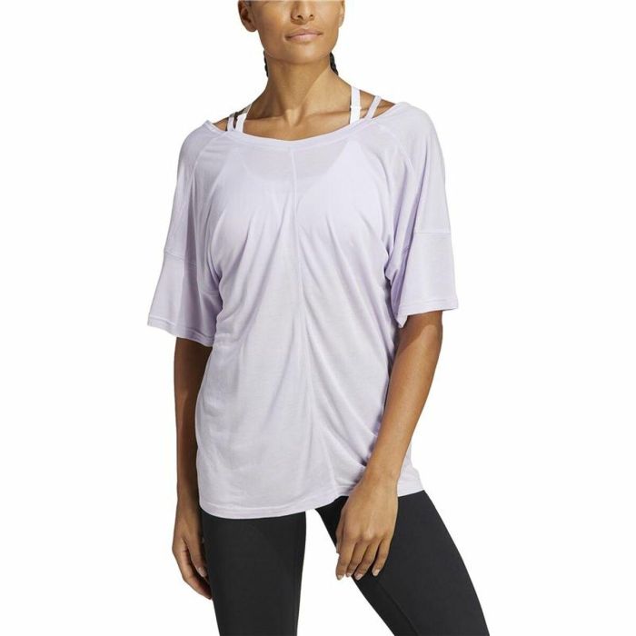 Camiseta de Manga Corta Mujer Adidas Studio Oversized Lila XS 5