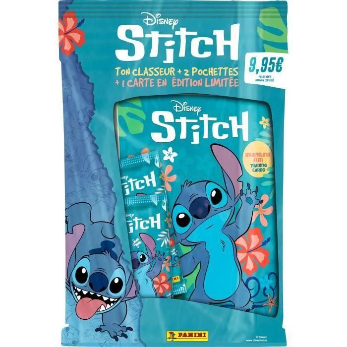 Paquete de inicio de colección - PANINI - STITCH TC - 1 carpeta + 2 bolsillos - 12 tarjetas + 1 tarjeta EL 1