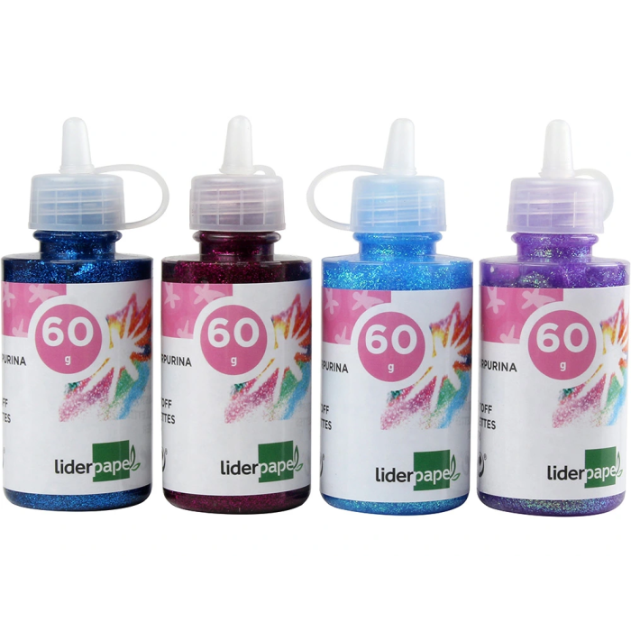 Liderpapel Purpurina Fantasia Colores Metalicos Surtidos Bote 60 gr 5