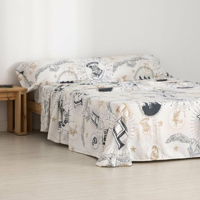 Juego de Sábanas Harry Potter Beige Multicolor Cama de 105