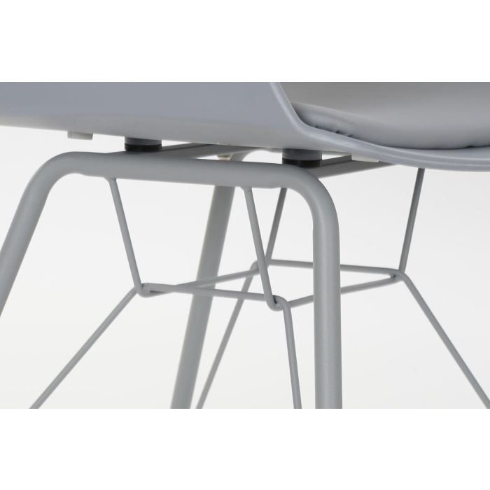 DKD Home Decor Silla Scandi Gris Claro de PP y Metal Acabado Mate Largo 53cm Alto 81cm Ancho 56cm Altura Asiento 44cm Desmontable 3