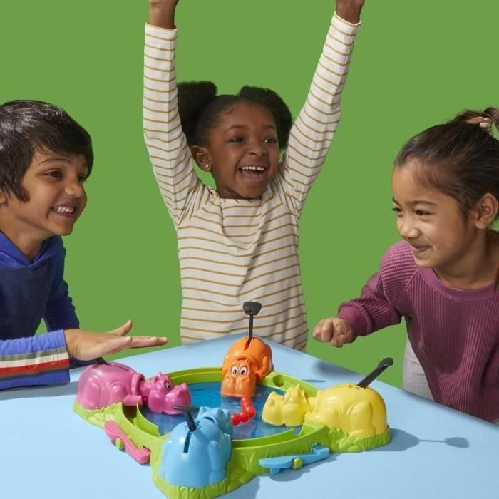 Hipopótamos glotones, juego de mesa infantil, juego de mesa, a partir de 4 años, para 2 a 4 jugadores, Hasbro Gaming 4 Hipopótamos glotones, juego de mesa infantil, juego de mesa, a partir de 4 años, para 2 a 4 jugadores, Hasbro Gaming 4