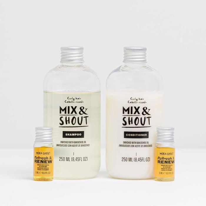 Mix & Shout RUTINA RIZADO REPARADOR LOTE 4 pz Champú Acondicionador Boosters Cabello Rizado Vegano 2