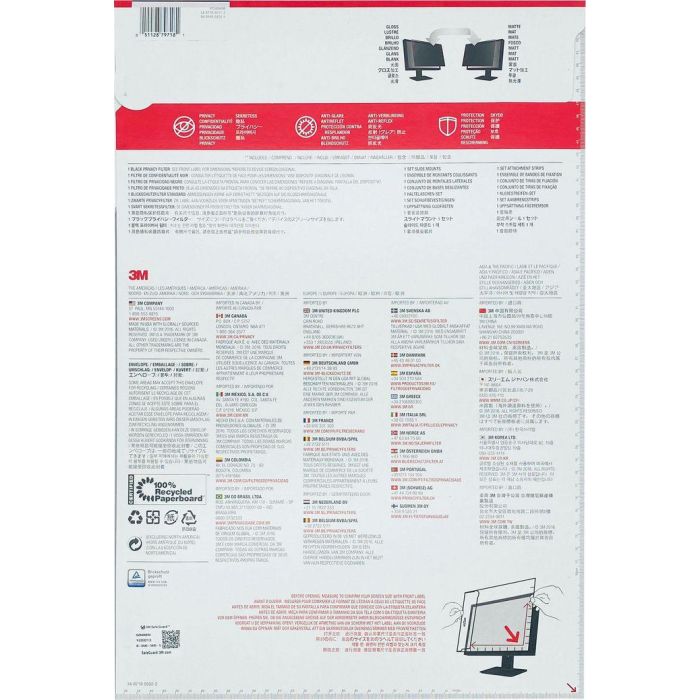 3M Filtro de Privacidad PF240W9B para Monitor de 24 Pulgadas, 16:9 1