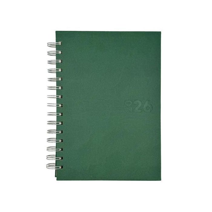 Didex 21Dz Agenda Boston Espiral 2026 Verde 14.5x21 cm Día Página Papel Ahuesado 70gr
