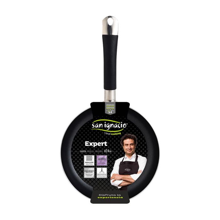 San Ignacio Sarten Expert de aluminio prensado antiadherente Ø24 cm, mango ergonómico, modelo SG-9516 1
