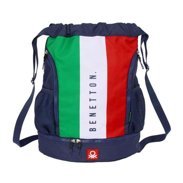 Bolsa Mochila con Cuerdas Benetton Flag Azul marino 35 x 40 x 1 cm
