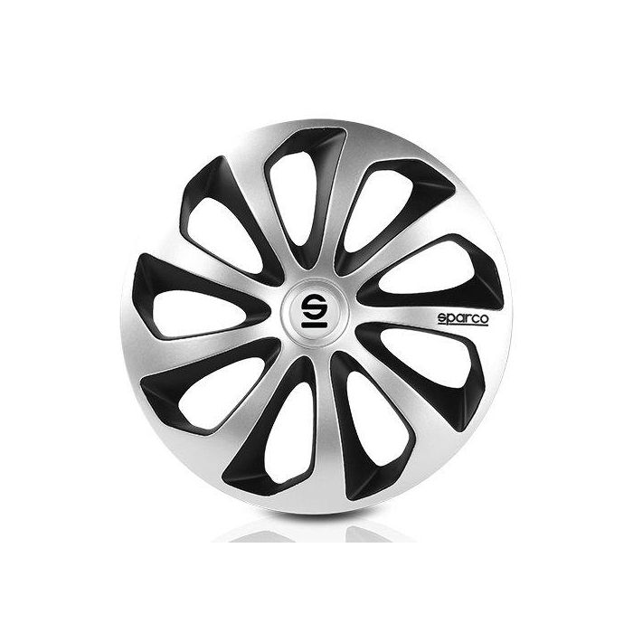 Sparco Tapacubos Sicilia Bicolor 15" Plata-Negro CS5 SPC1573SVBK 4 Unidades 1 Sparco Tapacubos Sicilia Bicolor 15" Plata-Negro CS5 SPC1573SVBK 4 Unidades 1