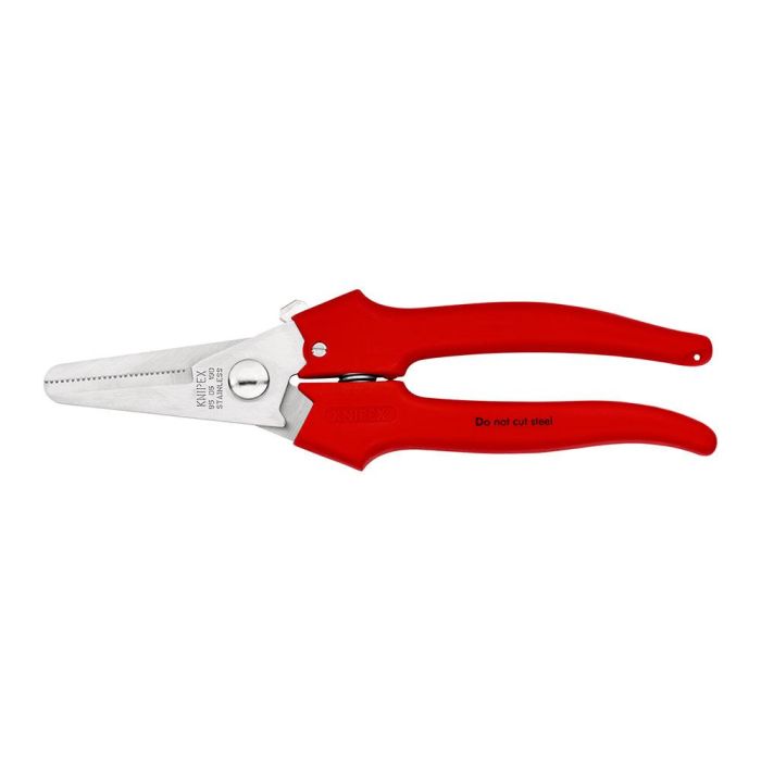 Knipex Tijeras universales 190 mm 9505190 para cartón, plástico, aluminio, latón y cobre, con muelle de apertura y palanca de cierre Knipex Tijeras universales 190 mm 9505190 para cartón, plástico, aluminio, latón y cobre, con muelle de apertura y palanca de cierre