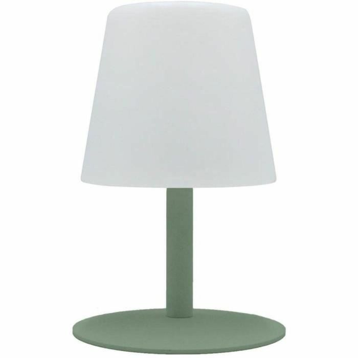 Lámpara de mesa inalámbrica - LUMISKY - STANDY MINI Oliva - Al. 25 cm - Base de acero verde oliva - LED blanco cálido y blanco