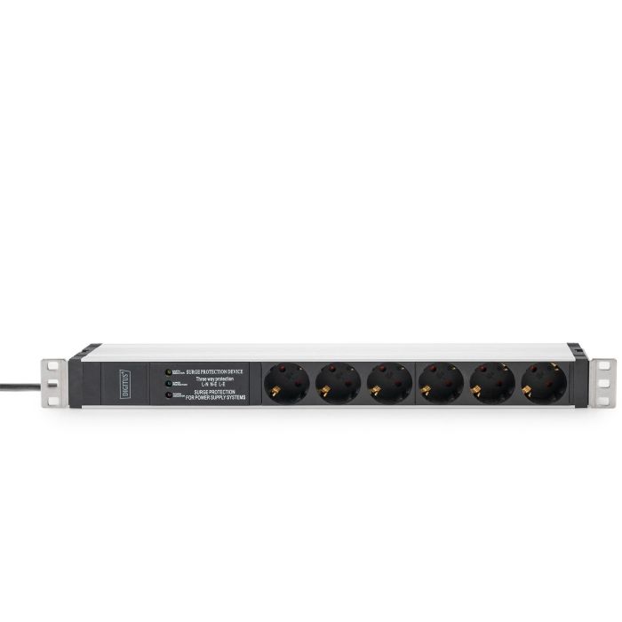 Steckdosenleiste Aluminium PDU 1U DIGITUS 16A 230VAC 50/60Hz 6x Schutzkontakt Überspannungsschutz 2 Steckdosenleiste Aluminium PDU 1U DIGITUS 16A 230VAC 50/60Hz 6x Schutzkontakt Überspannungsschutz 2
