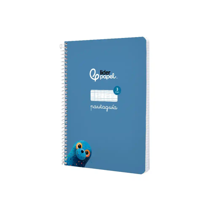 Liderpapel Cuaderno espiral Pautaguía A5 Tapa Blanda 40 Hojas 75gr Cuadro Pautado 3mm Color Azul 3