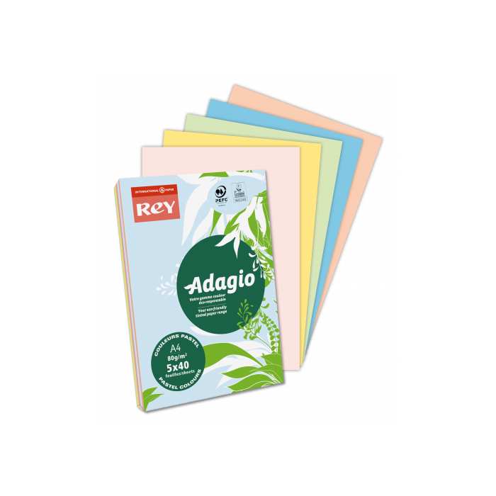 Adagio 40002465 Papel A4 80g Azul Claro, Resma 500 Hojas Premium, No se Atasca, Compatible Láser, Inkjet, Offset Adagio 40002465 Papel A4 80g Azul Claro, Resma 500 Hojas Premium, No se Atasca, Compatible Láser, Inkjet, Offset