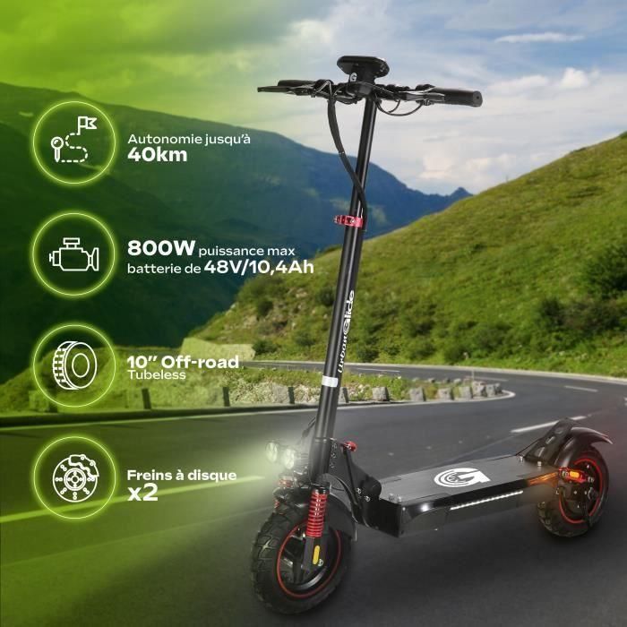 Patinete eléctrico todoterreno plegable - URBANGLIDE - ECROSS PRO LITE 2 - 10 - 48V - 800 W - Auto 40KM Luz de freno e intermitentes 4 Patinete eléctrico todoterreno plegable - URBANGLIDE - ECROSS PRO LITE 2 - 10 - 48V - 800 W - Auto 40KM Luz de freno e intermitentes 4