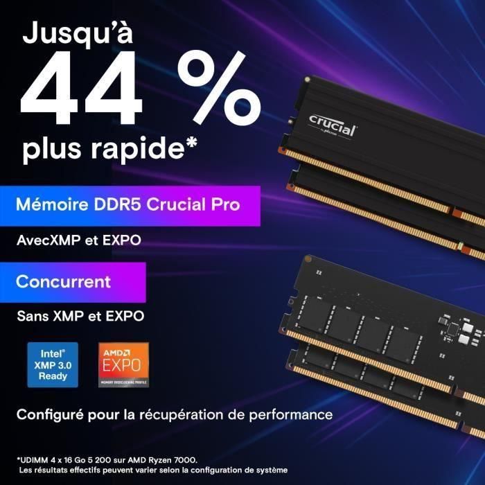 Memoria RAM - CRUCIAL - PRO DDR5 - 48GB (2x24GB) - DDR5-6000 - UDIMM CL48 (CP2K24G60C48U5) 5 Memoria RAM - CRUCIAL - PRO DDR5 - 48GB (2x24GB) - DDR5-6000 - UDIMM CL48 (CP2K24G60C48U5) 5