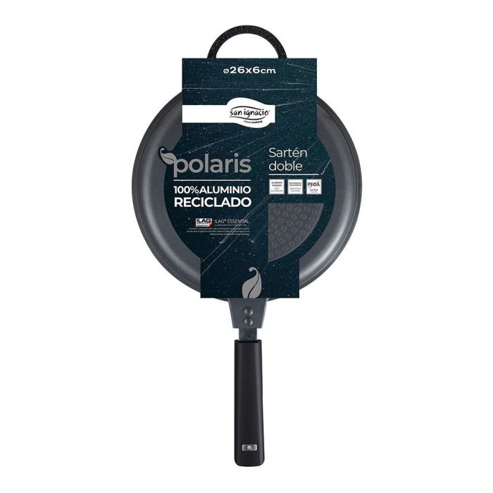 San Ignacio Sartén doble de aluminio forjado para inducción Ø26 cm, negro + marmolado 4 San Ignacio Sartén doble de aluminio forjado para inducción Ø26 cm, negro + marmolado 4