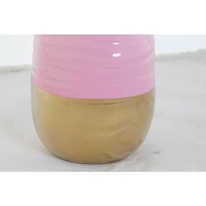 DKD Home Decor Jarrón Glam de Porcelana Rosa y Dorado para Decoración del Hogar - 11x26.2x11 cm - Juego de 4 Unidades 1 DKD Home Decor Jarrón Glam de Porcelana Rosa y Dorado para Decoración del Hogar - 11x26.2x11 cm - Juego de 4 Unidades 1