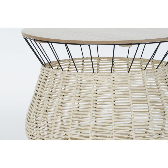 DKD Home Decor Mesa Centro Boho Charm Negro Natural 54x54x40 cm 2 DKD Home Decor Mesa Centro Boho Charm Negro Natural 54x54x40 cm 2