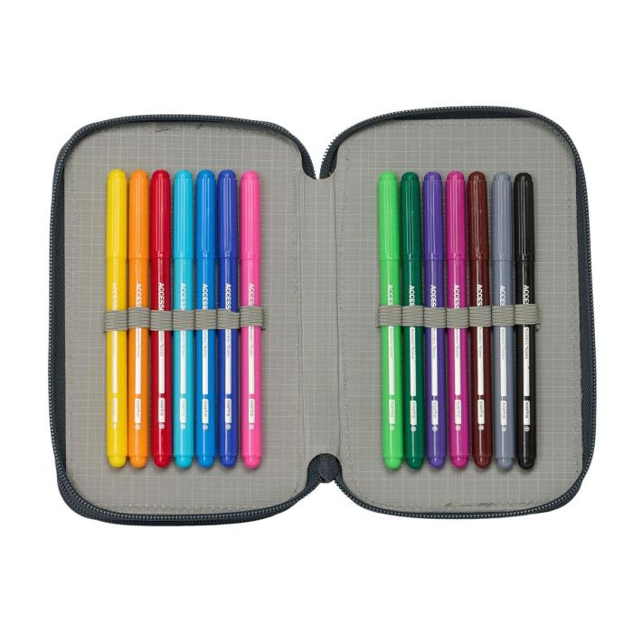 Safta Plumier Doble Real Madrid Equipo 25/26 Pequeño 29 Piezas Estuche Escolar 12,5x19,5x4 cm 2