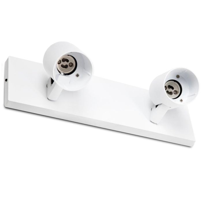 Lumiastra Aplique de Pared Doble Foco Orientable de Aluminio Blanco 2xGU10 para Interior Sin Bombilla 1 Lumiastra Aplique de Pared Doble Foco Orientable de Aluminio Blanco 2xGU10 para Interior Sin Bombilla 1