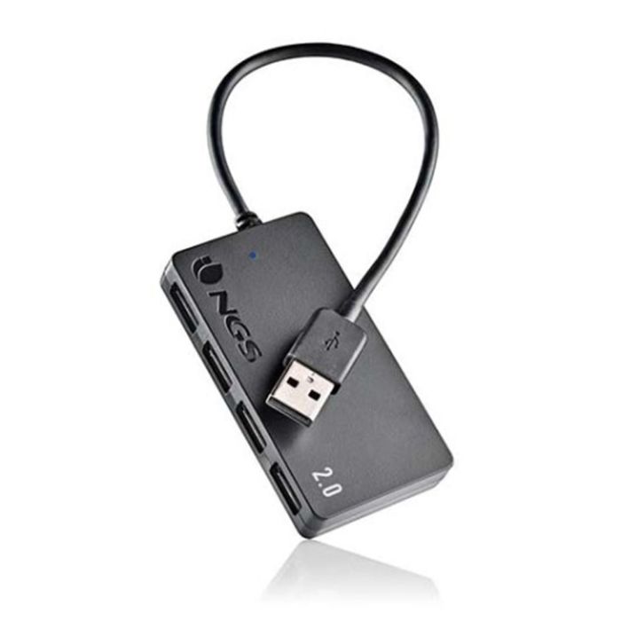 NGS IHUB4 TINY Hub USB 2.0 de 4 Puertos, Compacto y Plug & Play, Negro NGS IHUB4 TINY Hub USB 2.0 de 4 Puertos, Compacto y Plug & Play, Negro