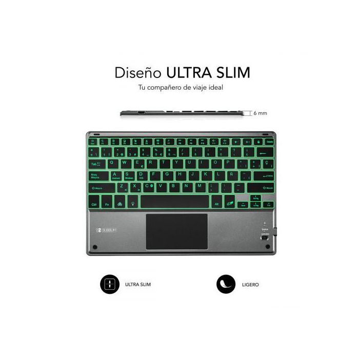 SUBBLIM Teclado Smart Backlit BT Keyboard Touchpad Grey 2 SUBBLIM Teclado Smart Backlit BT Keyboard Touchpad Grey 2