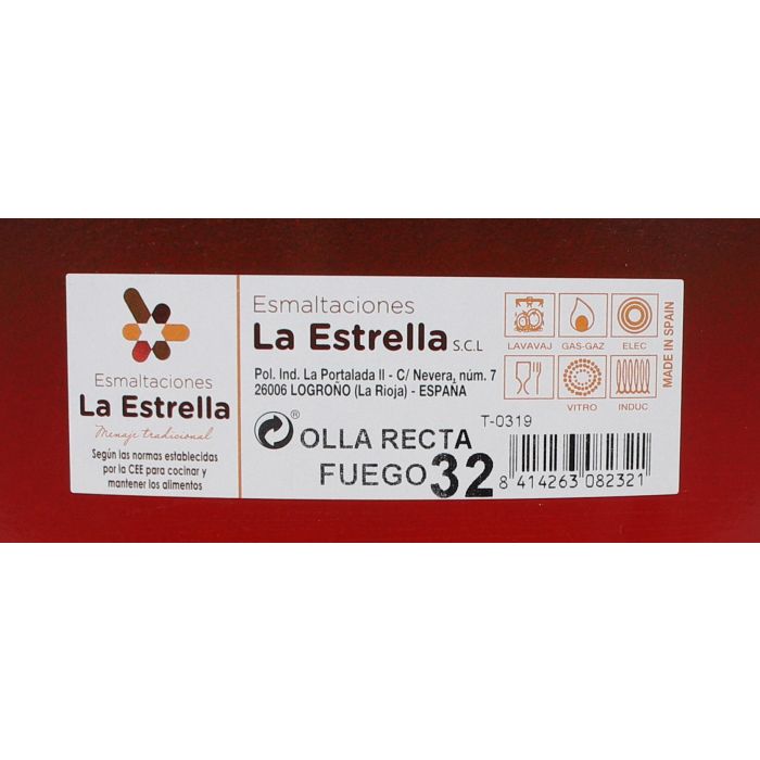 La Estrella Olla Recta C/Tapa 32 cm - 14.8 L (4 Unidades)