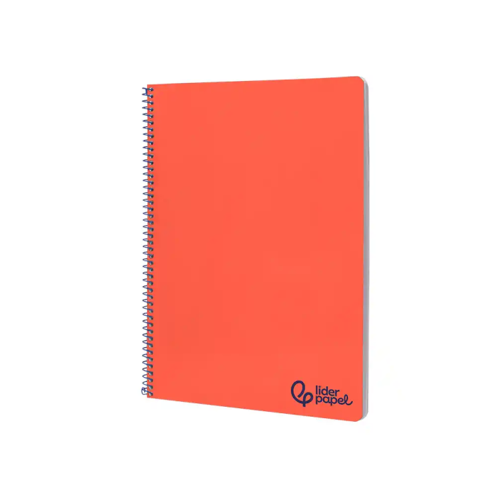 Liderpapel Cuaderno espiral Wonder A4, Tapa Plástico, 80 Hojas, 90gr, Rayado Horizontal con Margen, Color Rojo 2